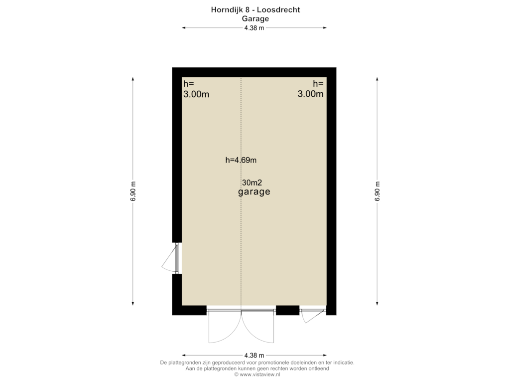 Bekijk plattegrond van GARAGE van Horndijk 8