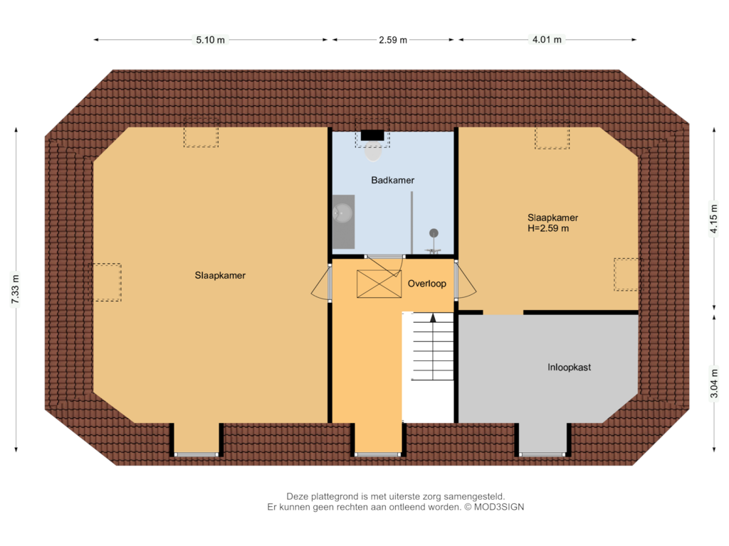 Bekijk plattegrond van 2e Verdieping van Larense Laan 16