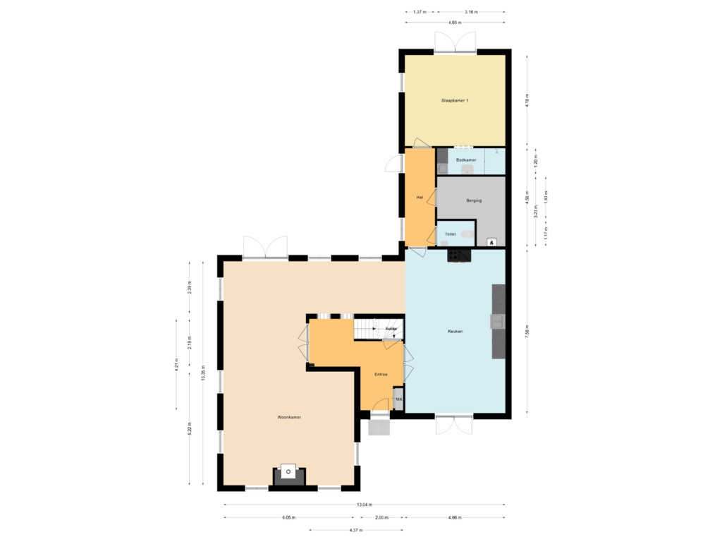 View floorplan of Begane Grond of Herenweg 196-A