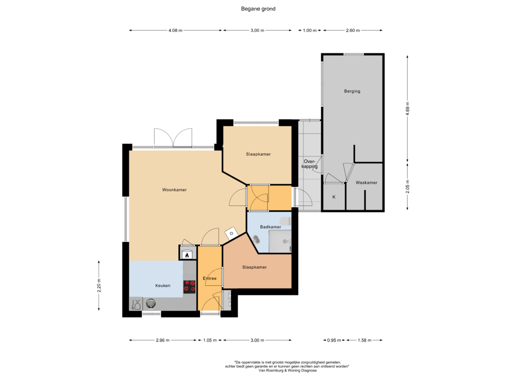 View floorplan of Begane grond of Krachtighuizerweg 30-E