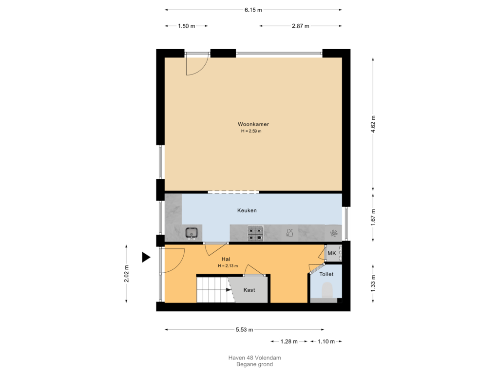 Bekijk plattegrond van Begane Grond van Haven 48