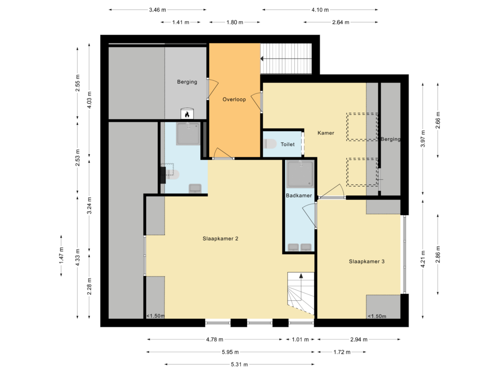 Bekijk plattegrond van Eerste verdieping (deel 1) van Hoofdweg 112