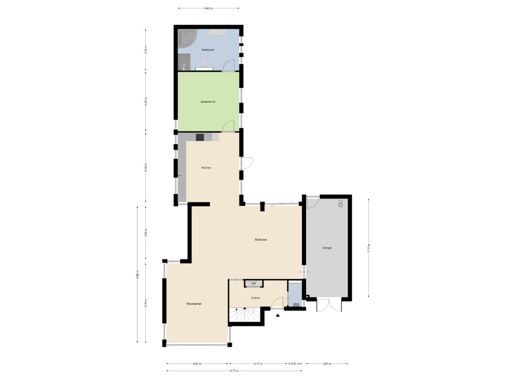 Bekijk plattegrond van Begane grond van Sicco Mansholtstraat 1