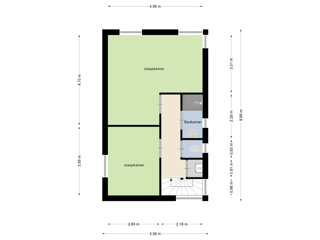 Bekijk plattegrond van Eerste verdieping van Sicco Mansholtstraat 1