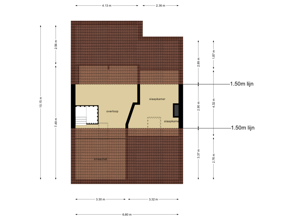 View floorplan of Tweede Verdieping of Van Ruysbroekstraat 81