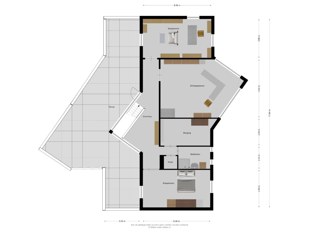 View floorplan of Eerste Verdieping of Utrechtseweg 9-A