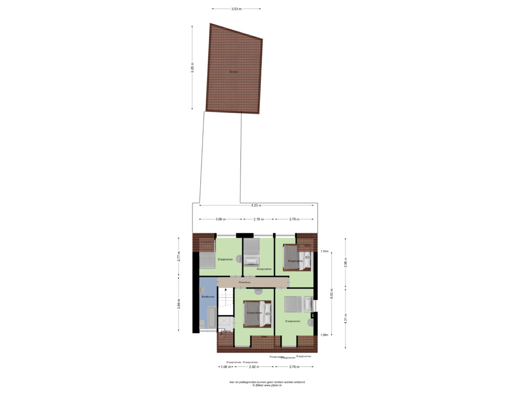 View floorplan of Eerste verdieping of Molenstraat 3