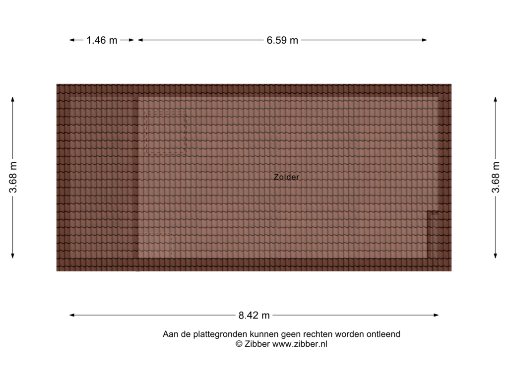 View floorplan of Zolder of Molenstraat 3