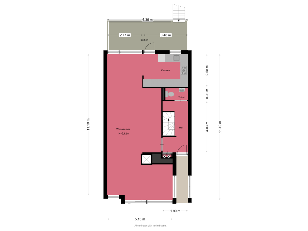 Bekijk plattegrond van Begane grond van Lisserdijk 25