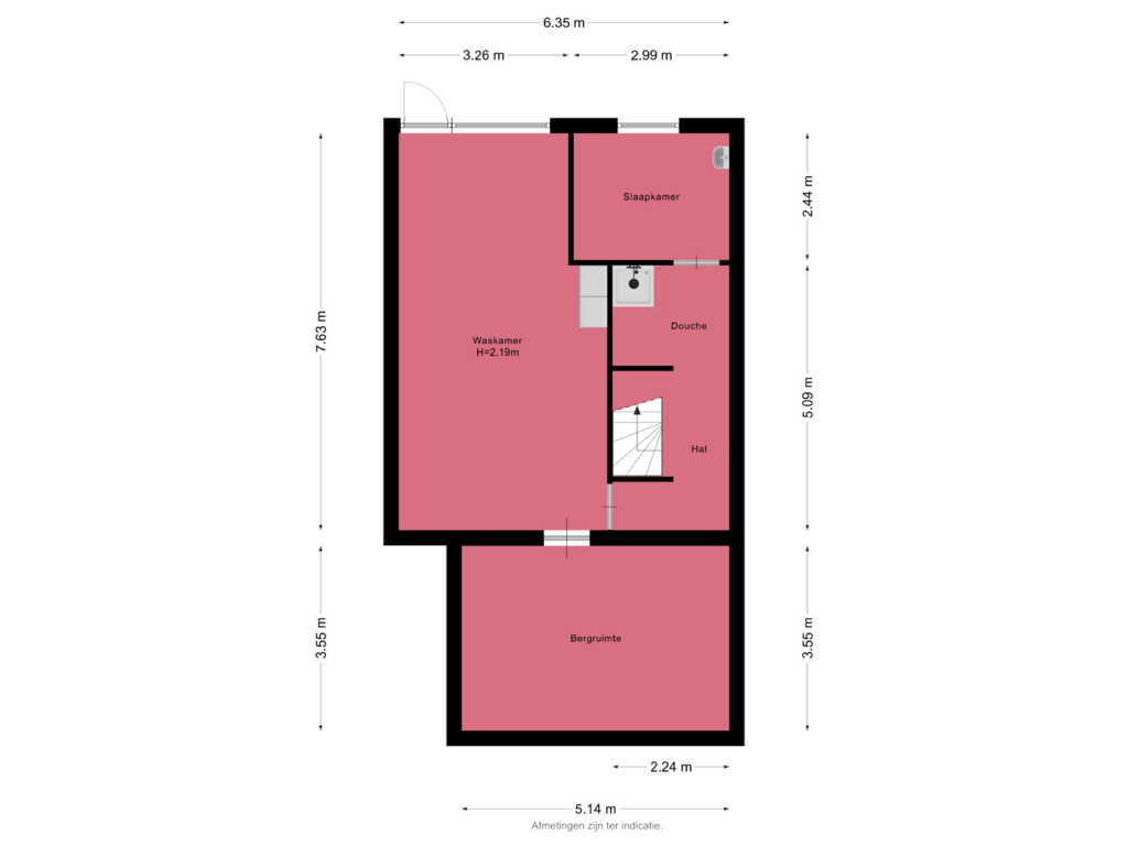 Bekijk plattegrond van Kelder van Lisserdijk 25