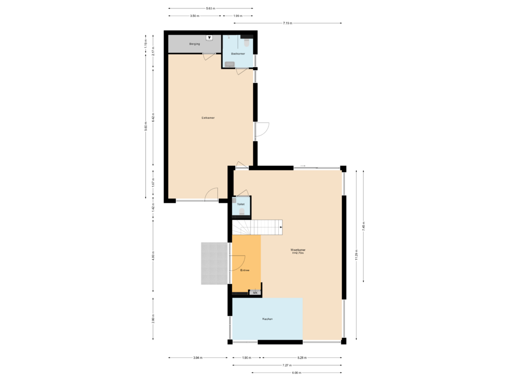 Bekijk plattegrond van Begane grond van Wederiklaan 99