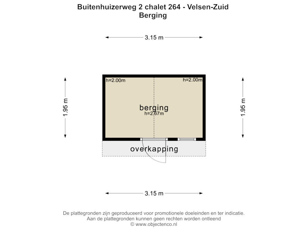 Bekijk plattegrond van BERGING van Droompark Buitenhuizen 264