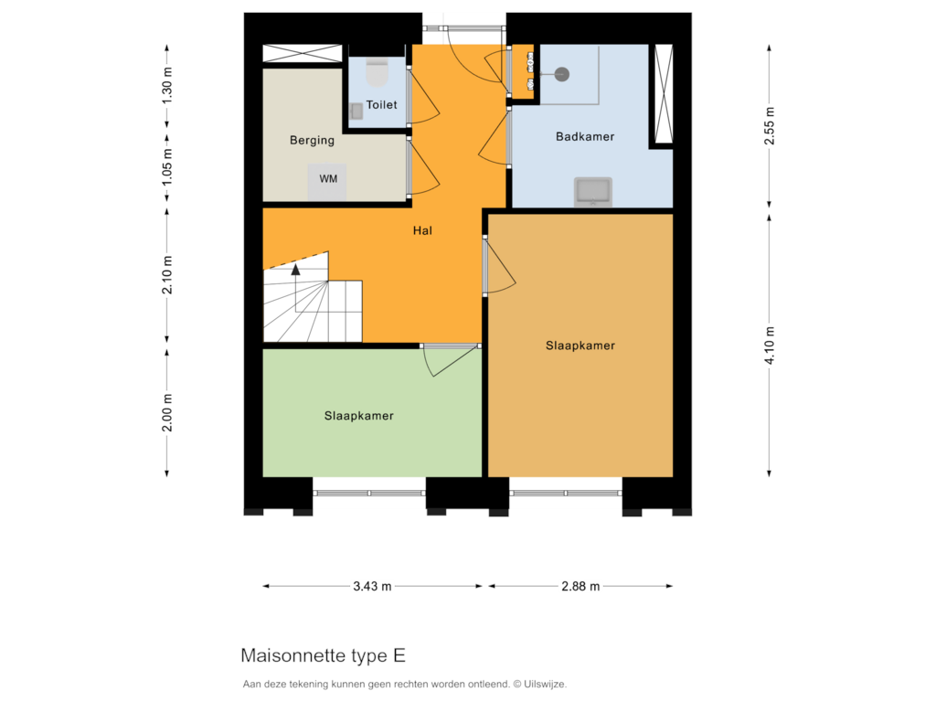 View floorplan of Maisonnette type E of Type E, Hemrikkwartier (Bouwnr. 22)