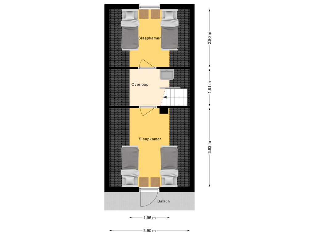 Bekijk plattegrond van 1e Verdieping van Boslaan 1-3