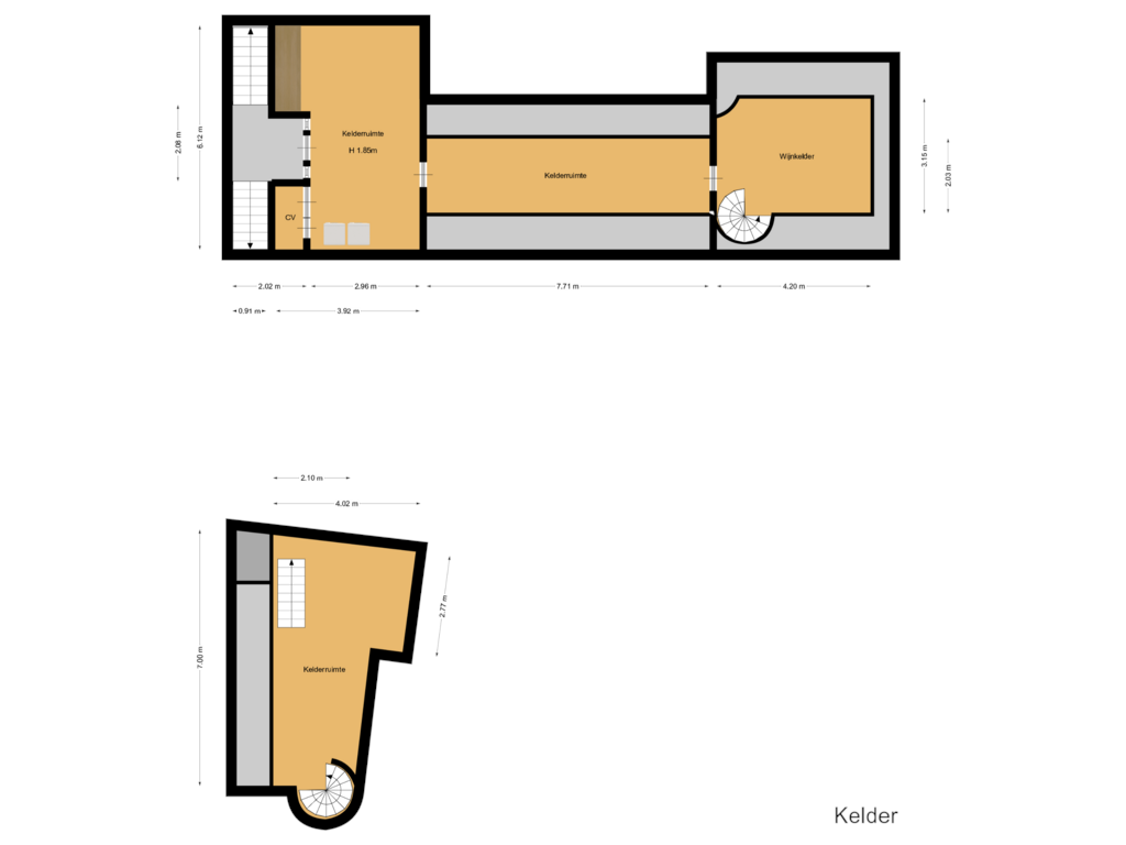 Bekijk plattegrond van Kelder van Dennenlaan 7