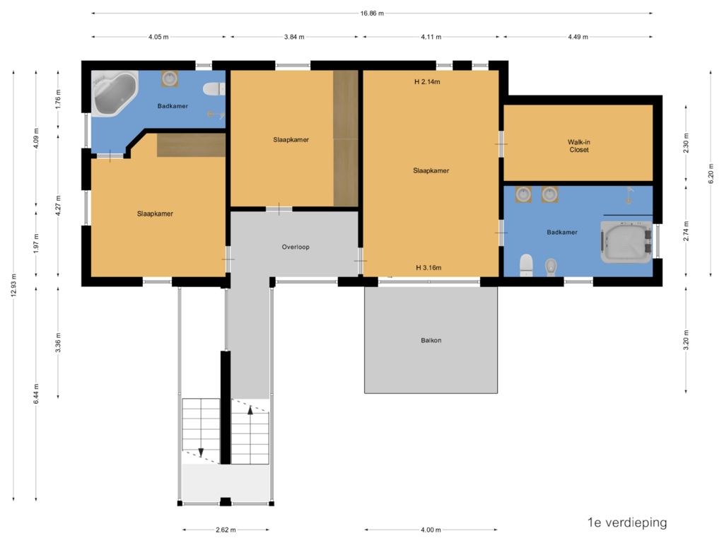 Bekijk plattegrond van 1e verdieping van Dennenlaan 7