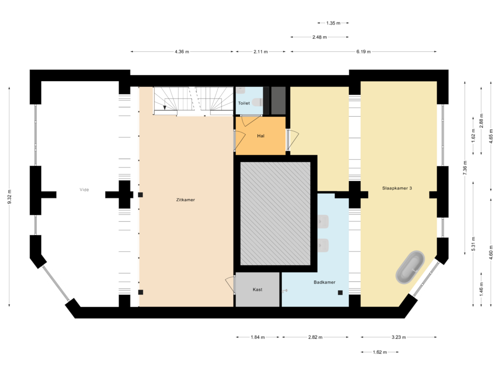 Bekijk plattegrond van Eerste verdieping van Nassaulaan 2-A