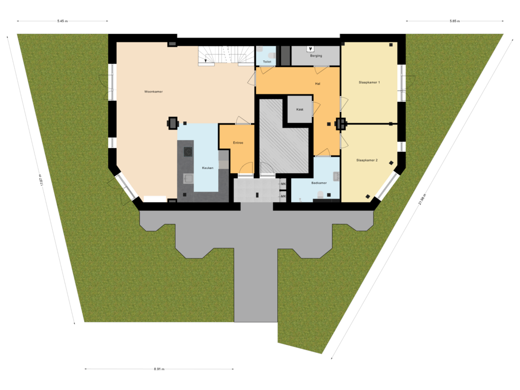 Bekijk plattegrond van Situatie van Nassaulaan 2-A