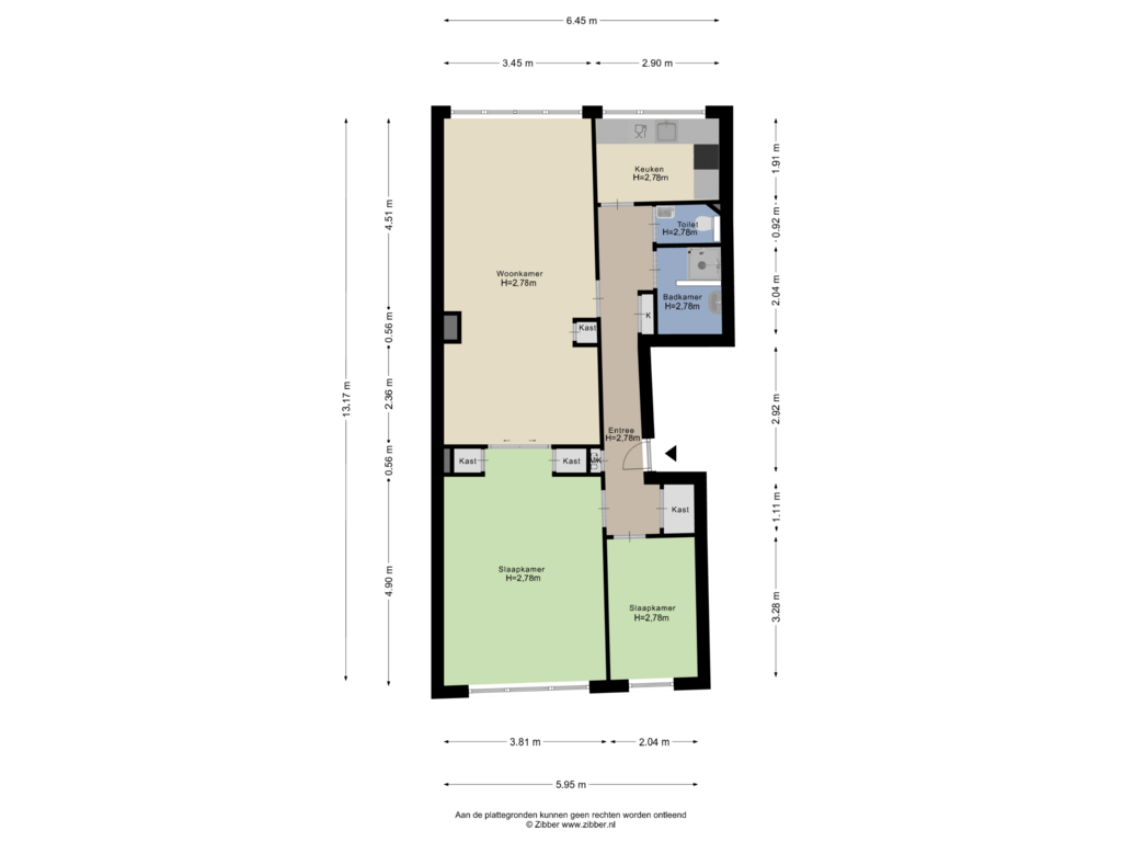 Bekijk plattegrond van Appartement van Walenburgerweg 7-C