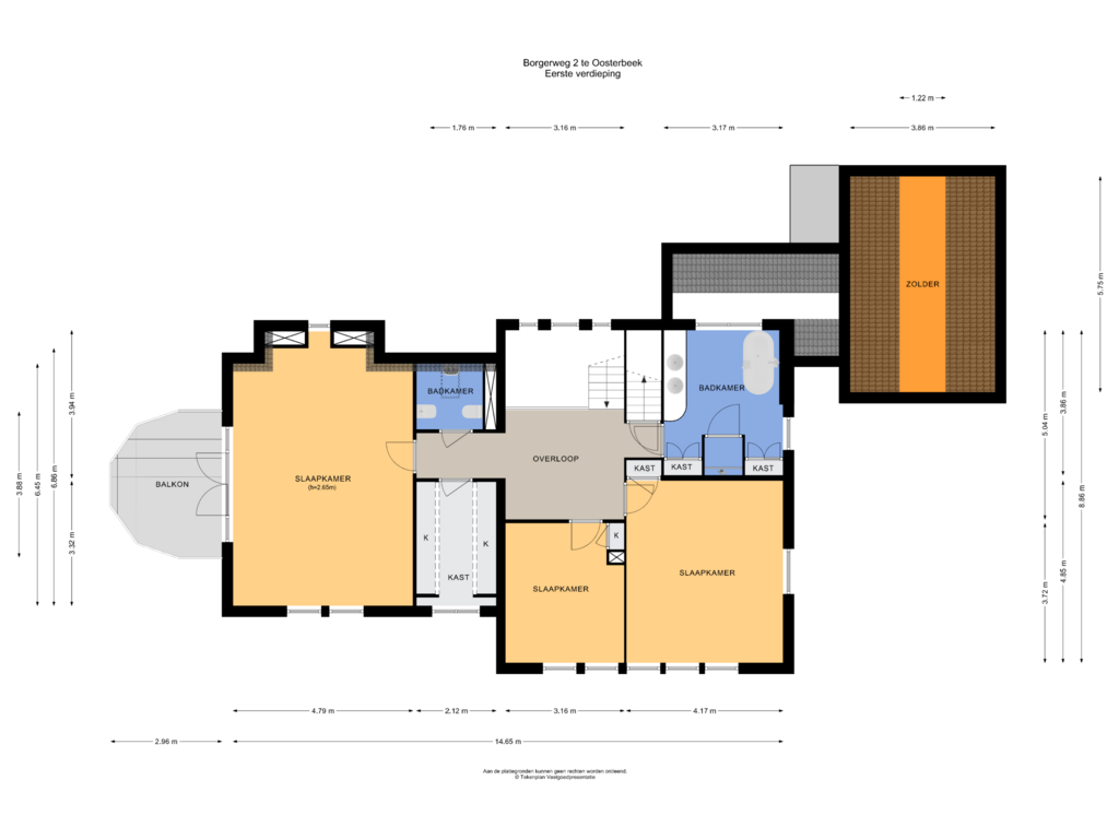 Bekijk plattegrond van Eerste verdieping van Borgerweg 2