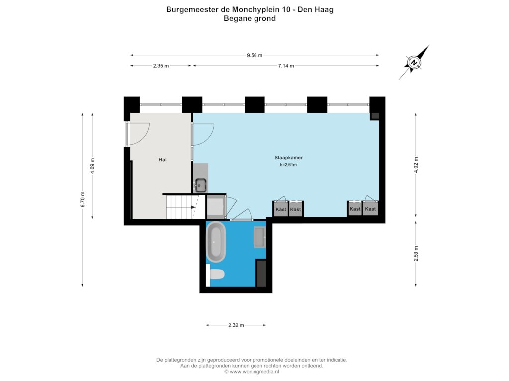 View floorplan of Begane grond of Burgemeester De Monchyplein 10