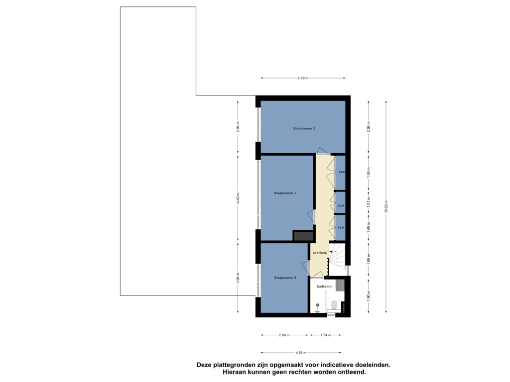 View floorplan of Eerste Verdieping of Sweelinckstraat 18