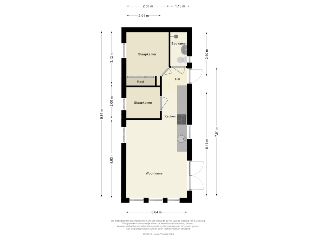 View floorplan of Appartement of Spijkweg 15-P343