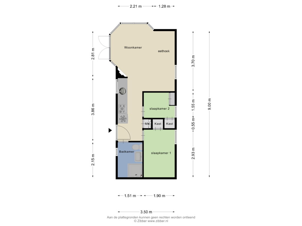 Bekijk plattegrond van Begane Grond van Boerweg 3-B