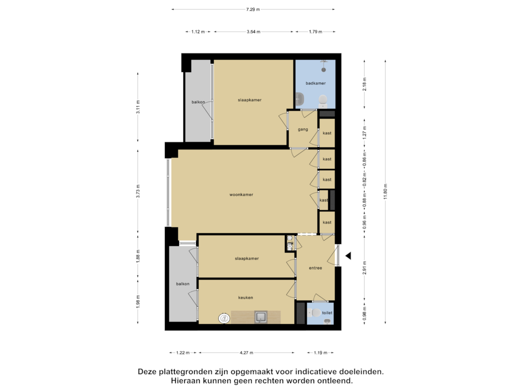 View floorplan of Appartement of Jekerstraat 166