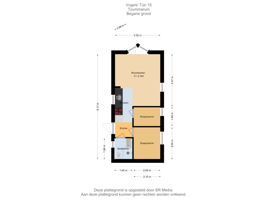 View floorplan of Begane grond of Vogels' tún 15