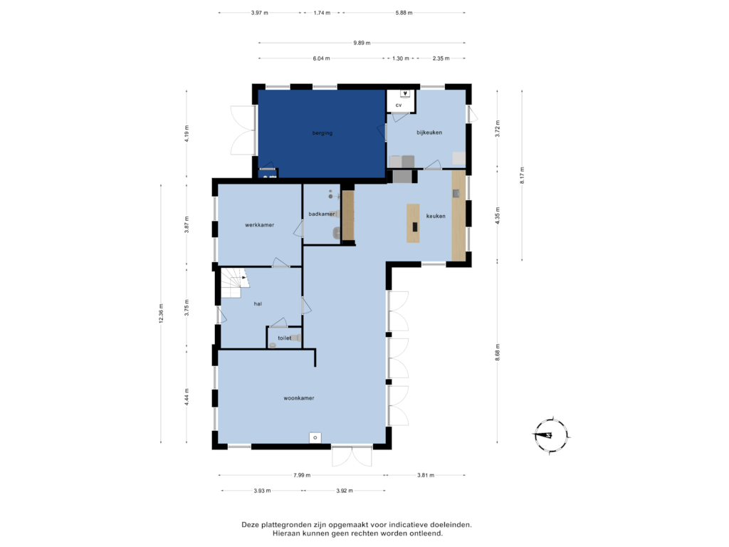 View floorplan of Begane grond of Broekermeerdijk 23-A