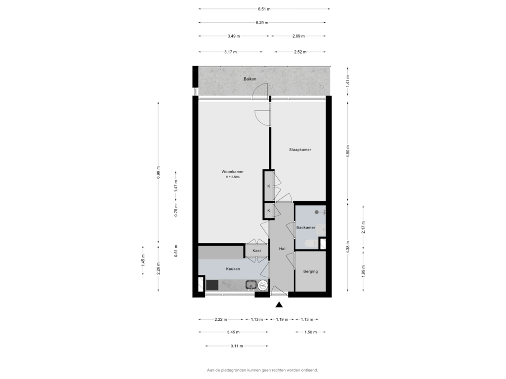 Bekijk plattegrond van Appartement van Bredenoord 210