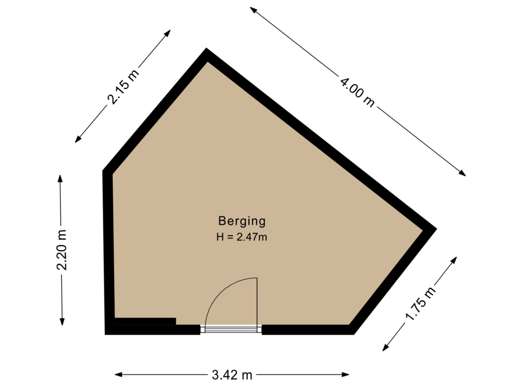 View floorplan of Berging of Oude Bennekomseweg 37