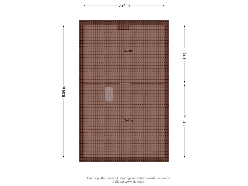 View floorplan of Zolder of Klaprooslaan 14