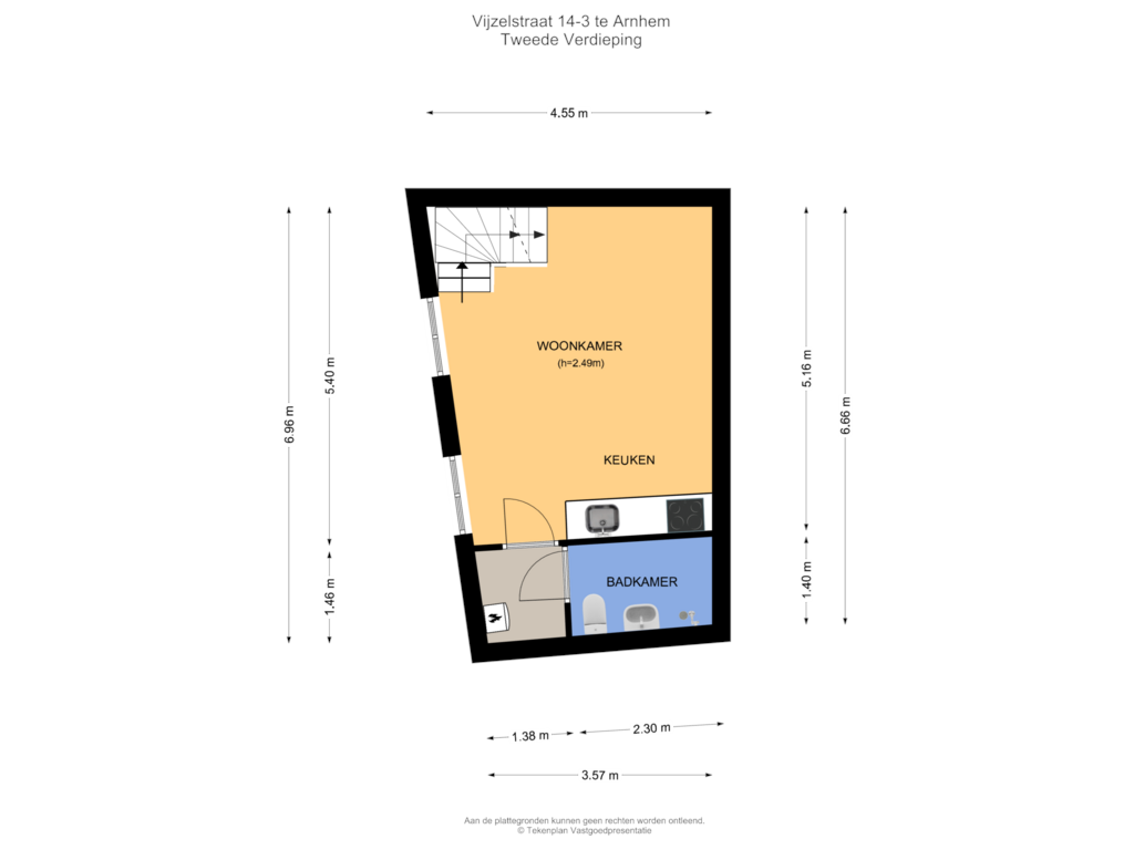 Bekijk plattegrond van Tweede Verdieping van Vijzelstraat 14-3