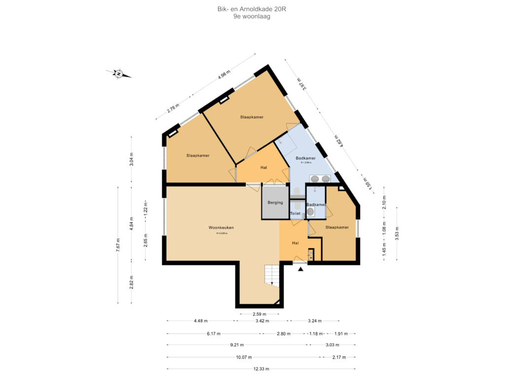 Bekijk plattegrond van 9e Woonlaag van Bik- en Arnoldkade 20-R