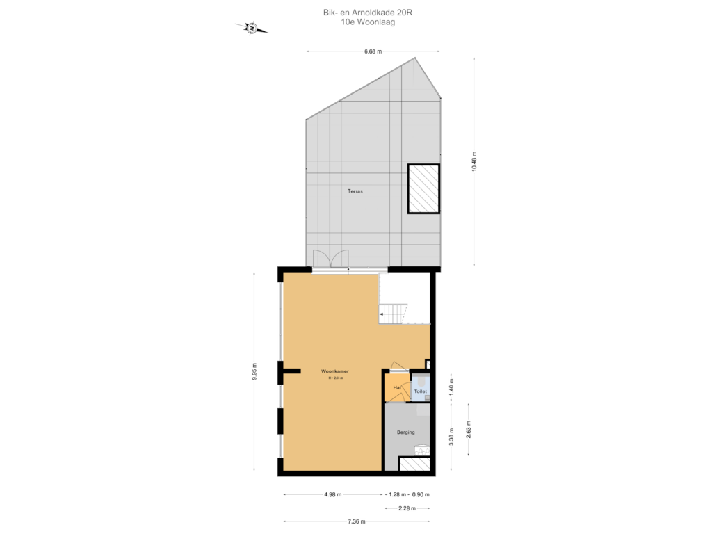 Bekijk plattegrond van 10e Woonlaag van Bik- en Arnoldkade 20-R