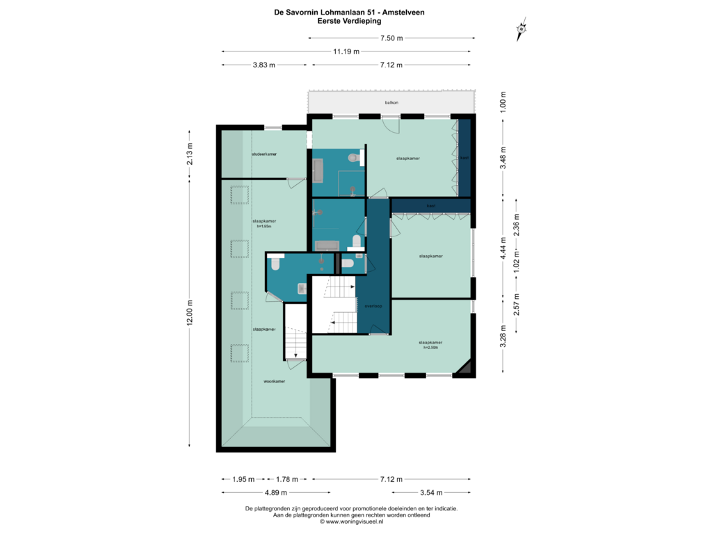 View floorplan of Eerste Verdieping of De Savornin Lohmanlaan 51