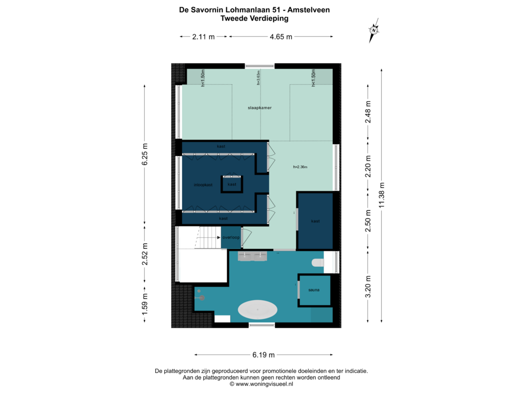 View floorplan of Tweede Verdieping of De Savornin Lohmanlaan 51