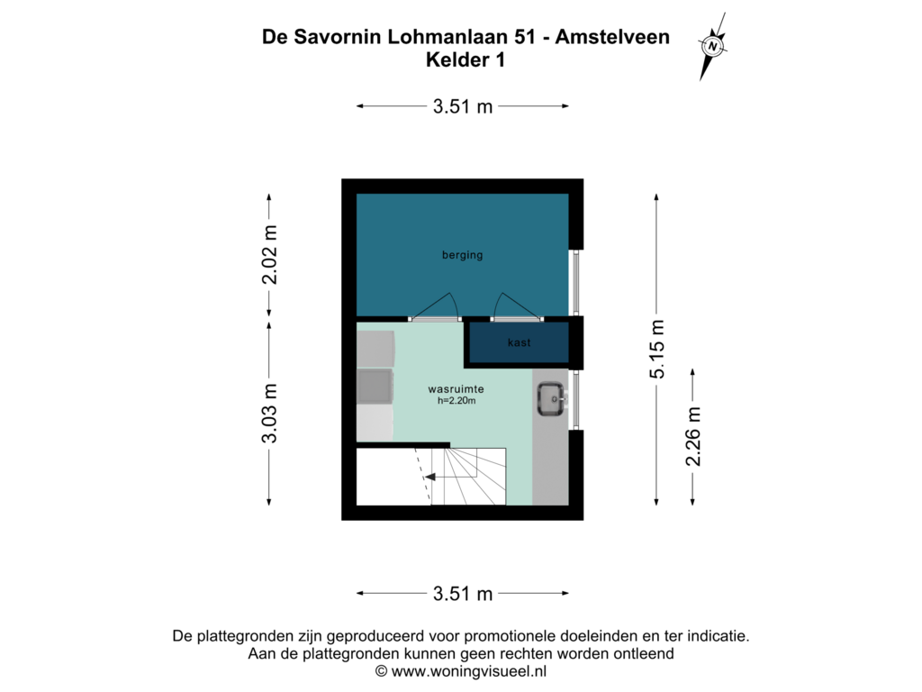 View floorplan of Kelder 1 of De Savornin Lohmanlaan 51