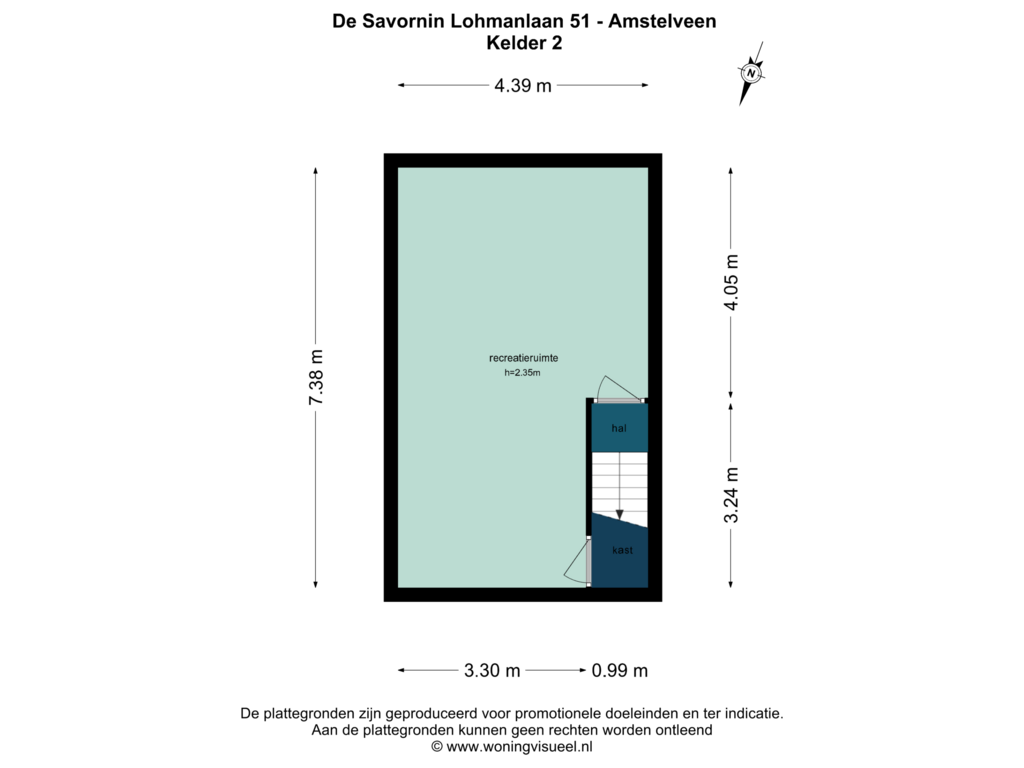 View floorplan of Kelder 2 of De Savornin Lohmanlaan 51