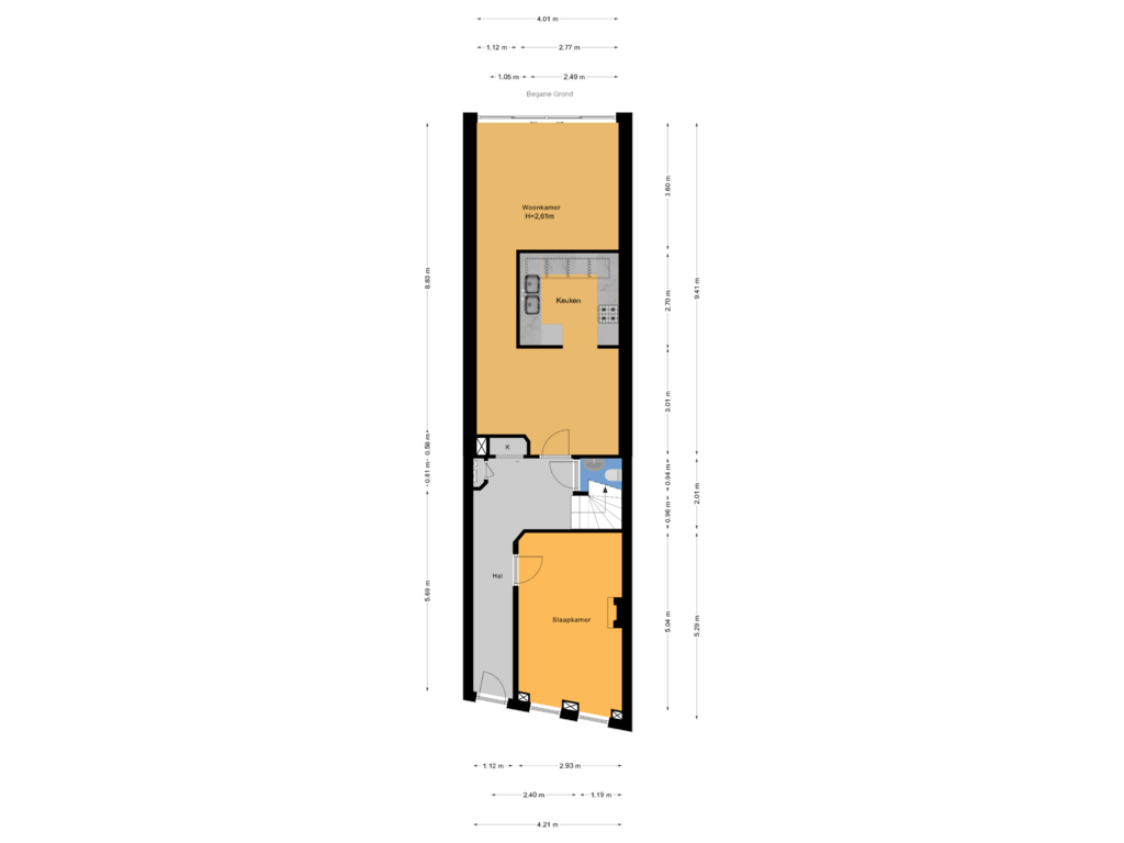 Bekijk plattegrond van Begane Grond van Oude Delft 14