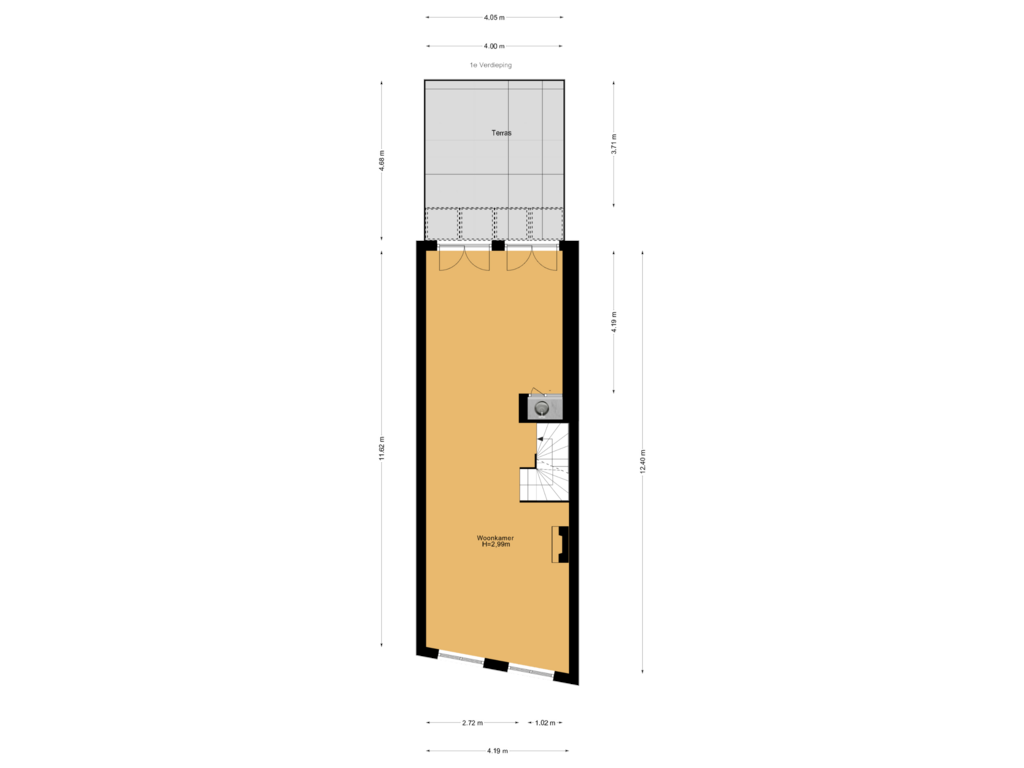 Bekijk plattegrond van 1e Verdieping van Oude Delft 14