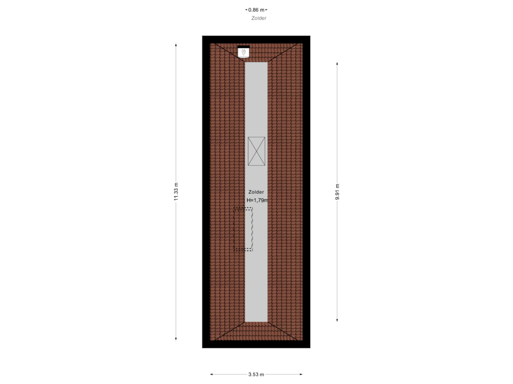 Bekijk plattegrond van Zolder van Oude Delft 14