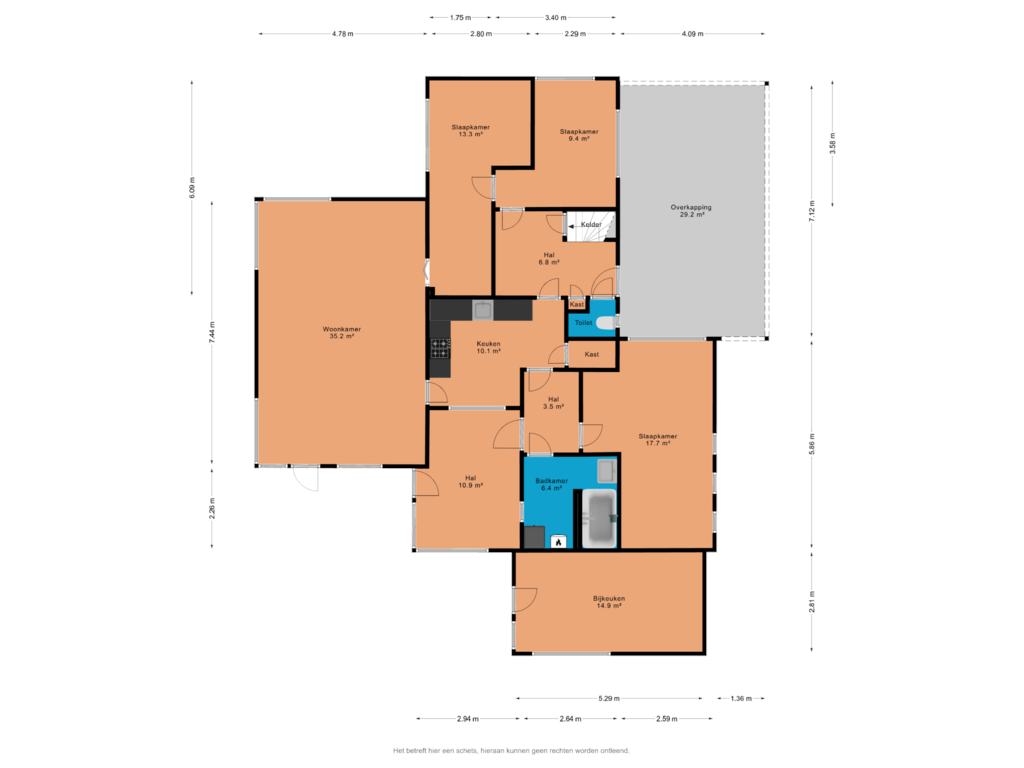 Bekijk plattegrond van Begane grond van Schoolstraat 58