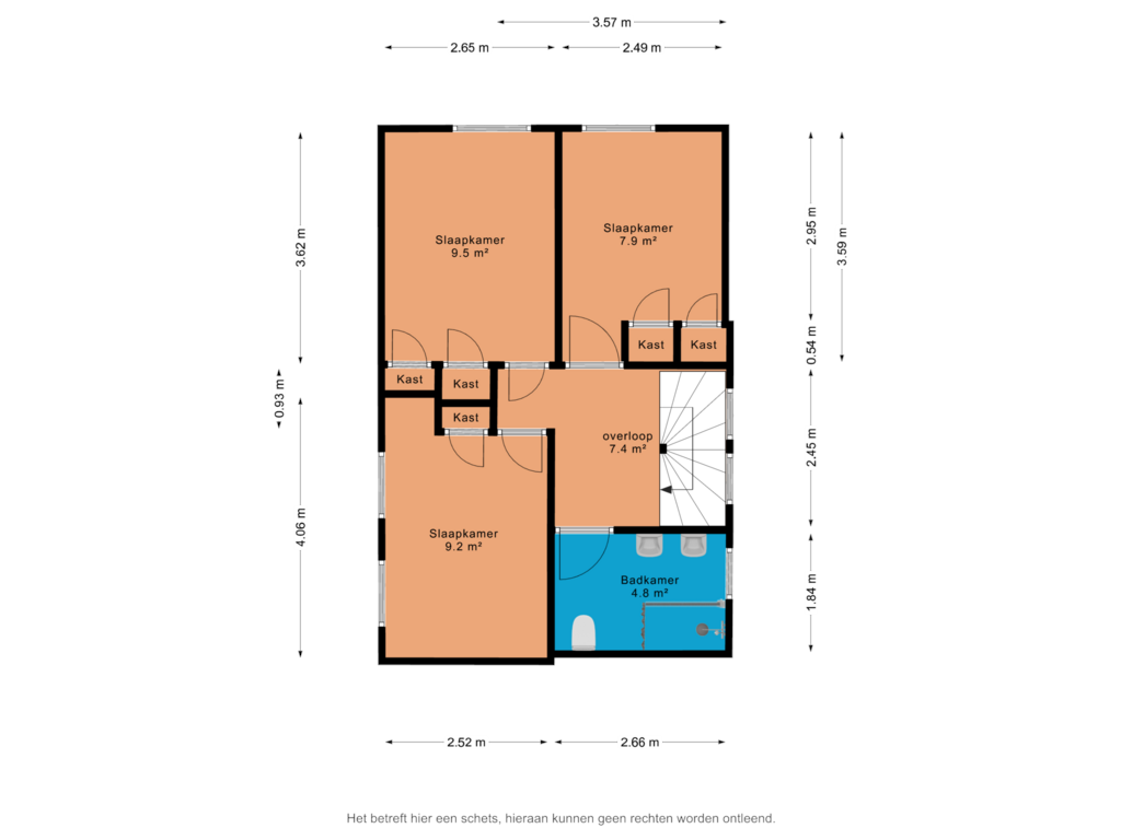 Bekijk plattegrond van 1e verdieping van Schoolstraat 58