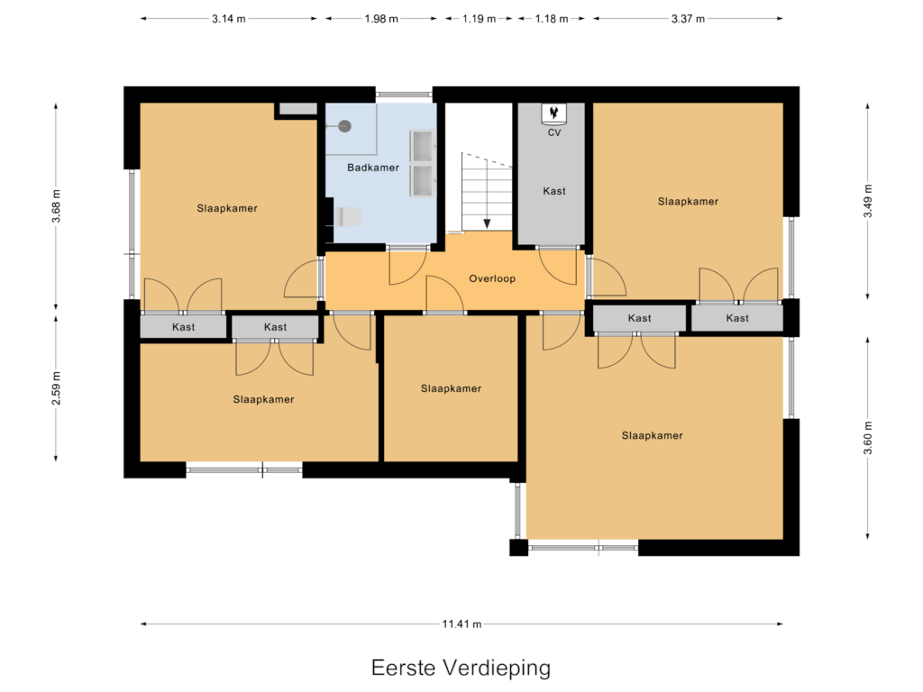 View floorplan of Eerste Verdieping of De Morinel 77