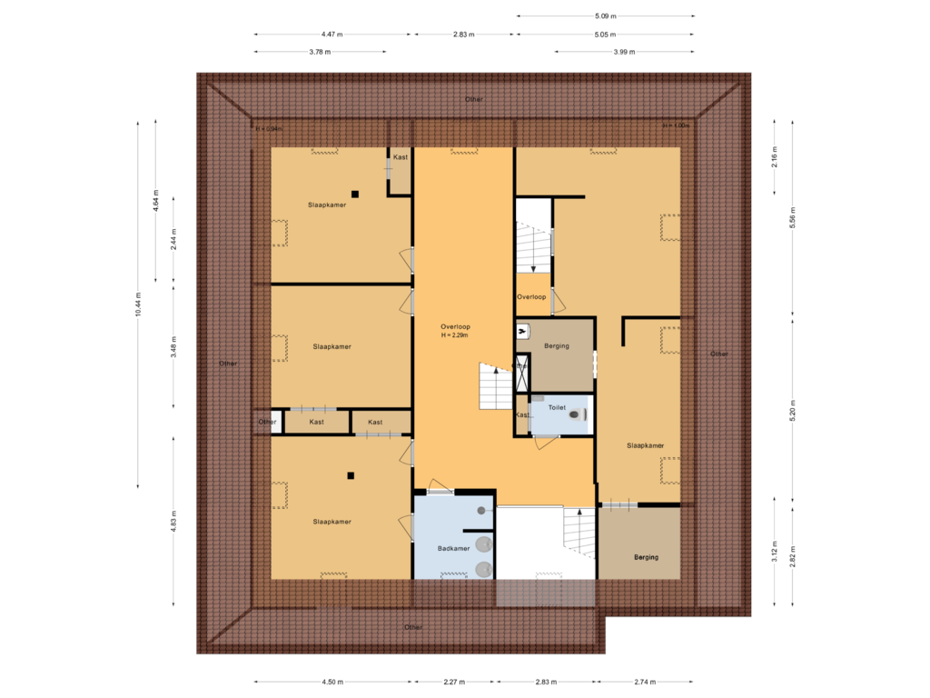 View floorplan of Eerste verdieping of Nesweg 2