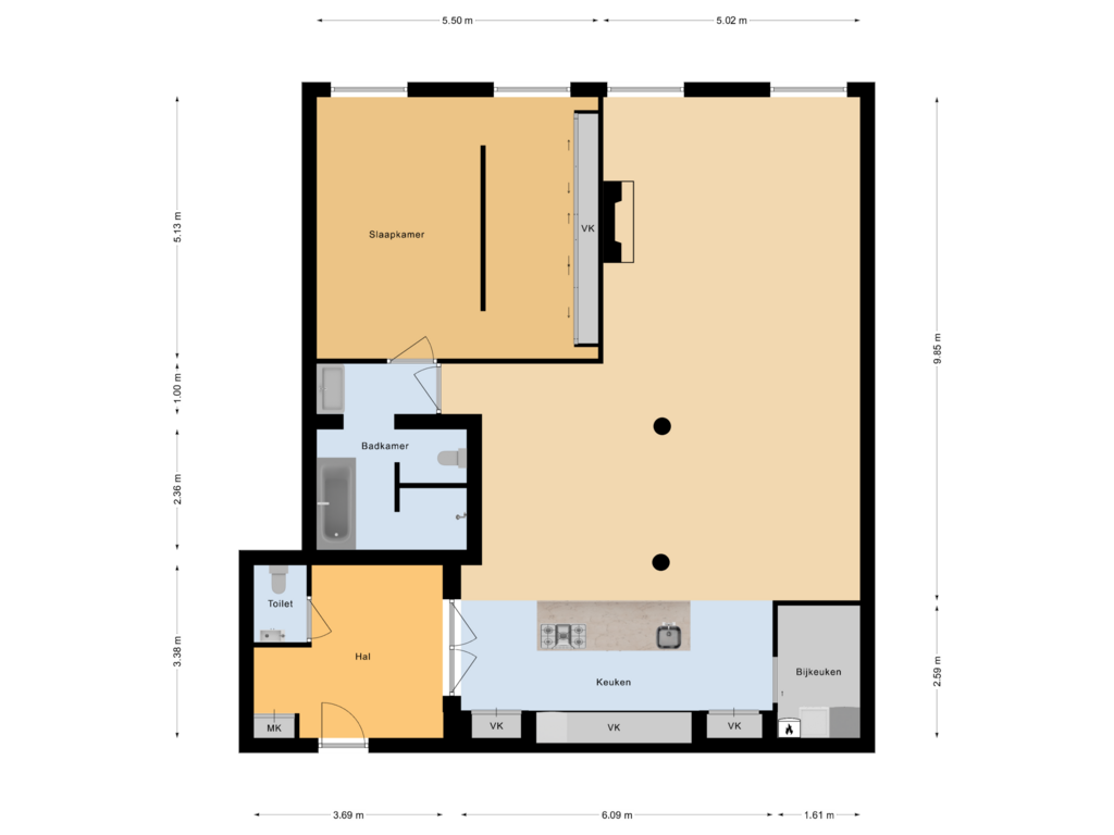 View floorplan of Begane grond of Lange Putstraat 25