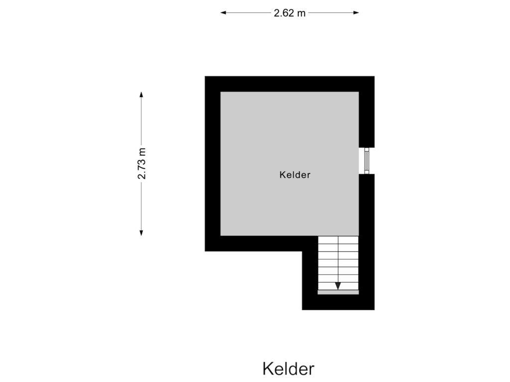 Bekijk plattegrond van Kelder van Waaldijk 77